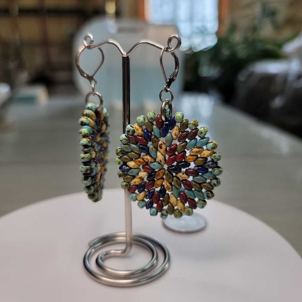Hand Beaded Super Duo Earrings
